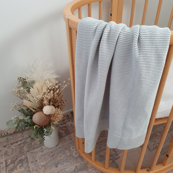 Heirloom Classic Knit Blanket - Sea Mist